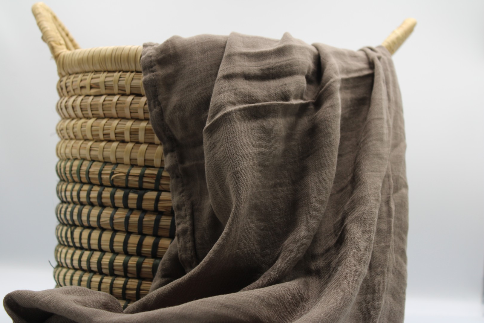 Muslin Cloth Baby Blanket Swaddle Dark Brown