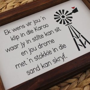 Ek wens vir jou 'n klip in die Karoo, 200x300 - Wooden Décor Sign Oudtshoorn
