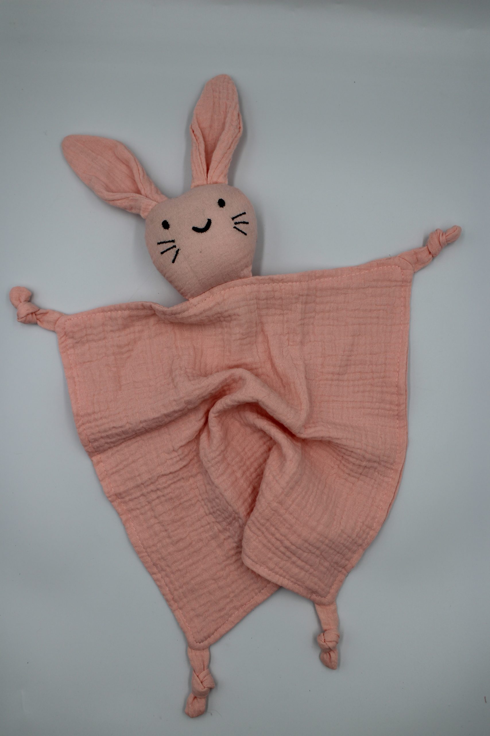 Muslin Cloth Bunny Baby Comforter Pink
