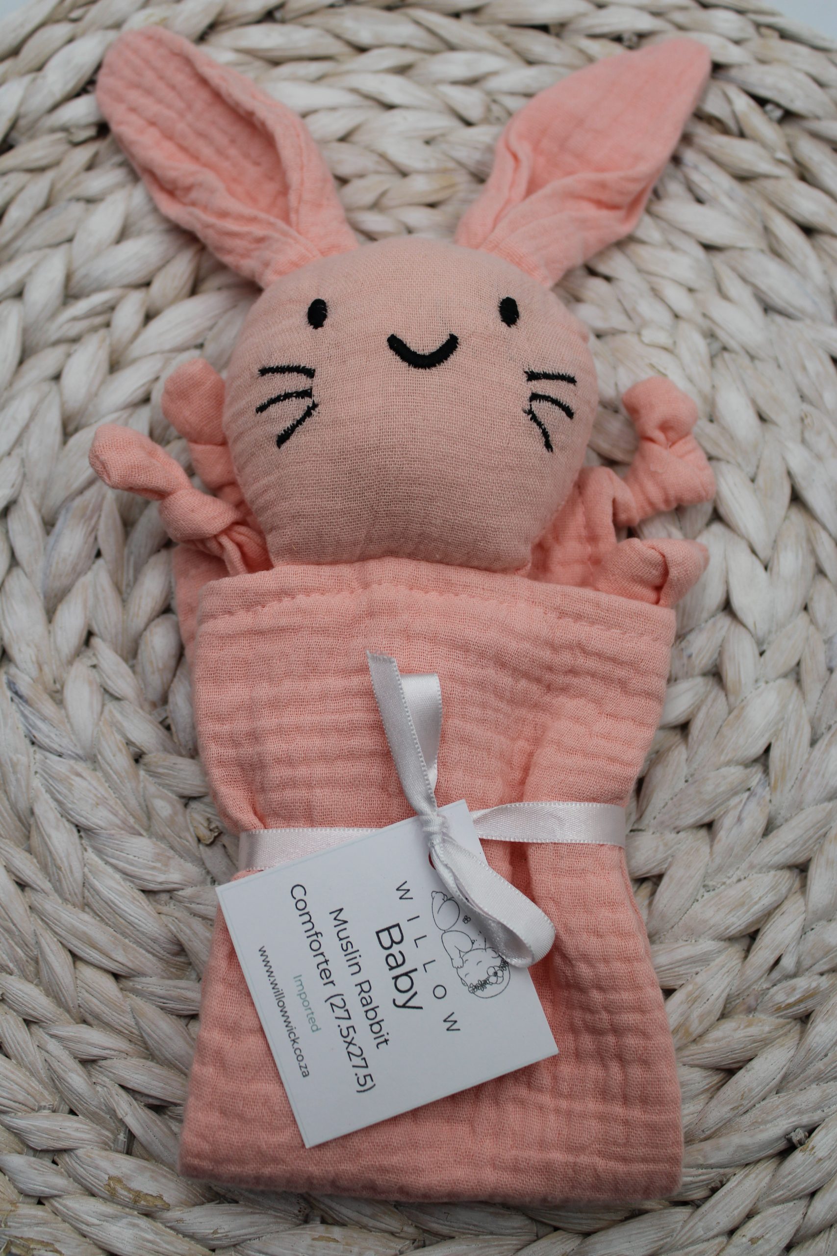 Muslin Cloth Bunny Baby Comforter Pink - Image 2