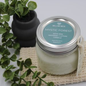 Mystic Forest Massage Lotion and Candle