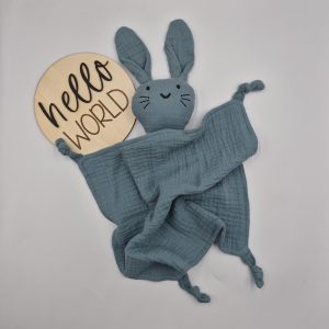 Muslin baby comforter blanket blue